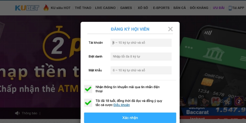 Hướng dẫn cách thức đăng ký tài khoản Kubet